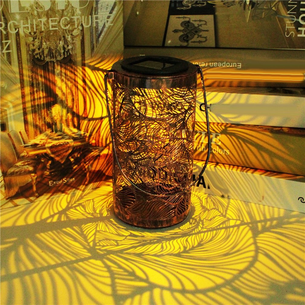 European style Solar lantern Outdoor metal can hang LED garden light backyard terrace decorative light Self-locking switch