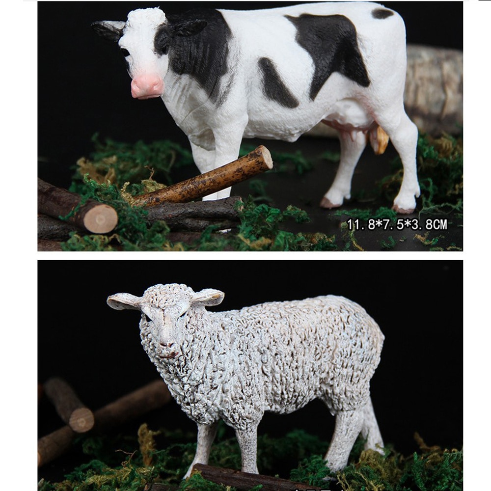 6 stuks speelgoeddieren in de vorm van een bos, plastic educatieve figuren, speelgoeddieren in de vorm van een bos, boerderijspeelgoed voor kinderen