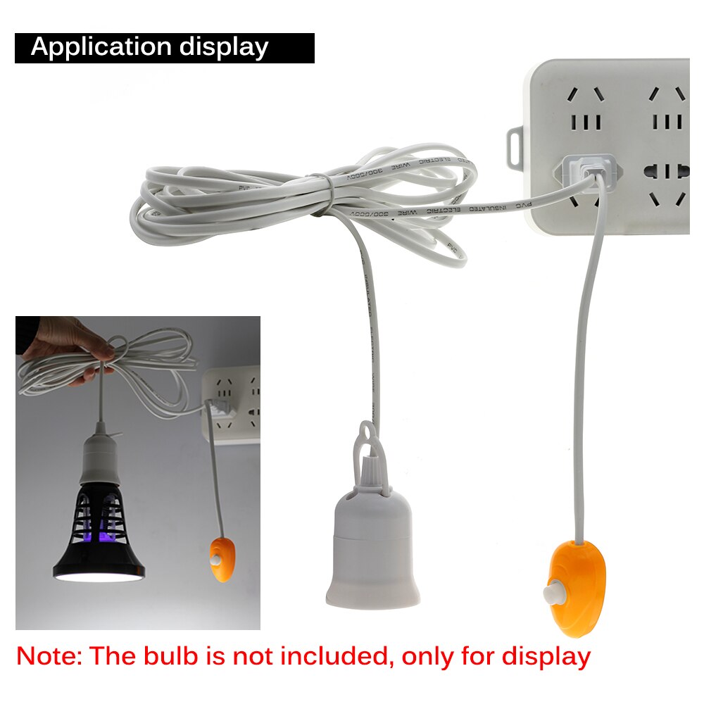 E27 Lamp Base with 4M 8M Power Cord Independent Push Button Switch EU Plug E27 Lamp Holder 220V Screw Socket for Grow Light Bulb