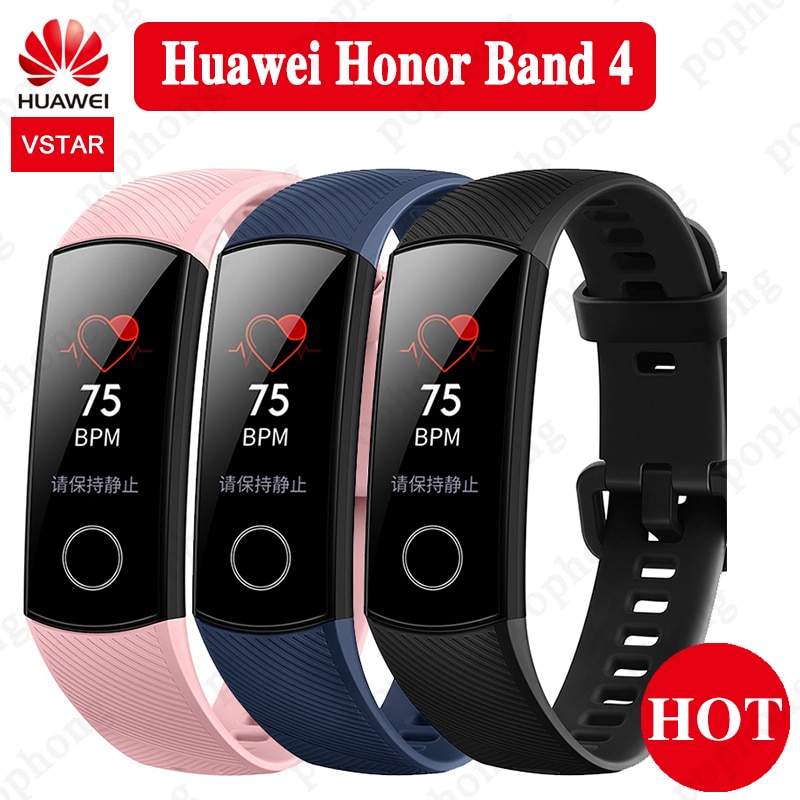 Original Huawei Honor Band 4 Smart Wristband 0.95" Touchscreen Swim Posture Detect Heart Rate Sleep Snap Call Message Show