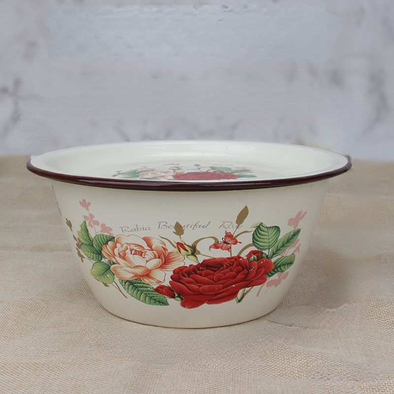 Nowa zagęszczona emalia płaska pokrywa umywalka emaliowana z pokrywą robić pogłębienia basenu smalec umywalka kluska wypełnienie umywalka przykrywka robić filiżanki: A / 20CM