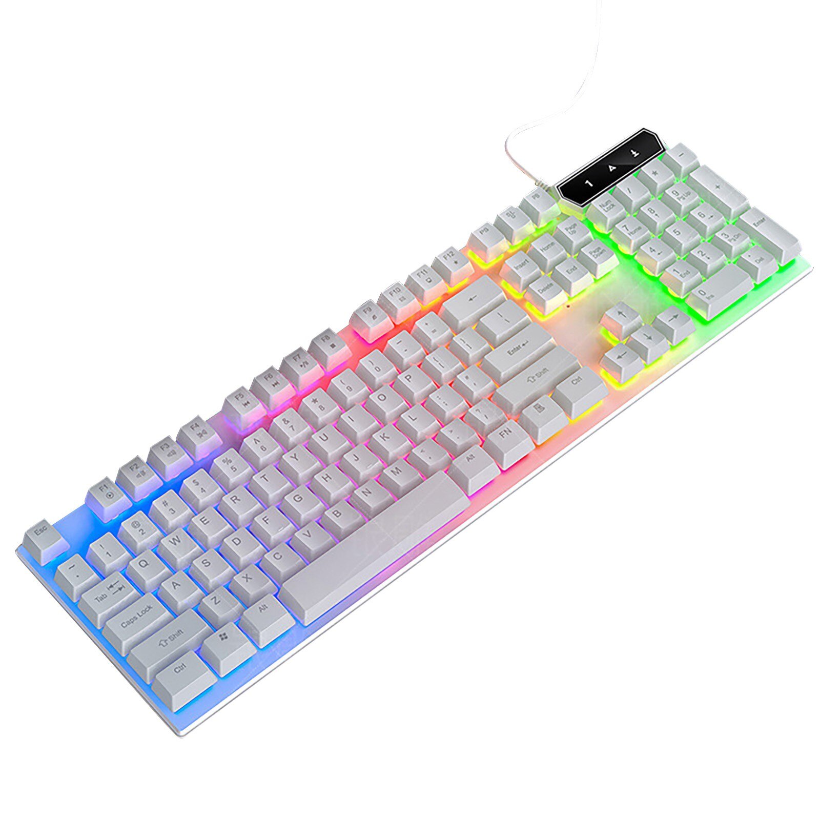 OMESHIN Mechanical Gaming Keyboard - 104 Keys - USB Wired - LED Backlit - for Desktop & Laptop: White