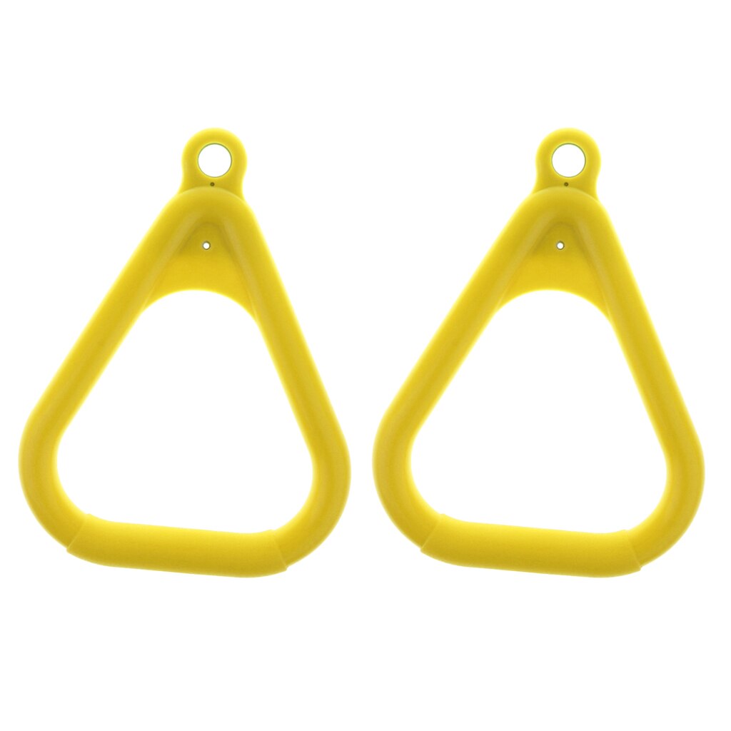 2pcs Swing Set Replacement Rings Trapeze Handles Parts, Kids Swingset Hanging Ring Jungle Gym Accessories - Yellow