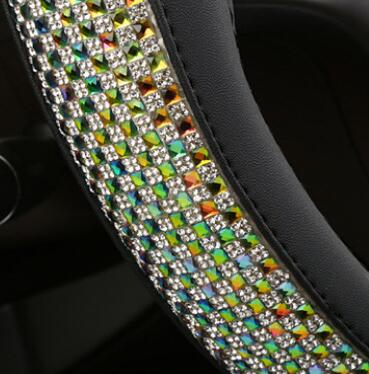 Rhinestones krystal bil rattet dækker auto diamant sikkerhedssele skulder gear dæksel styre-cover tilbehør: 4
