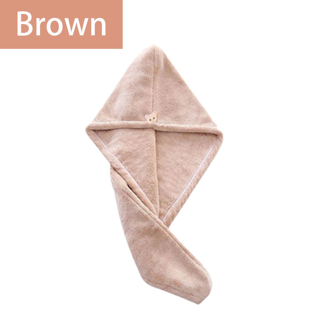 Toallas de baño de secado rápido para mujer, gorro de microfibra, toalla de secado rápido, turbante: Castaño