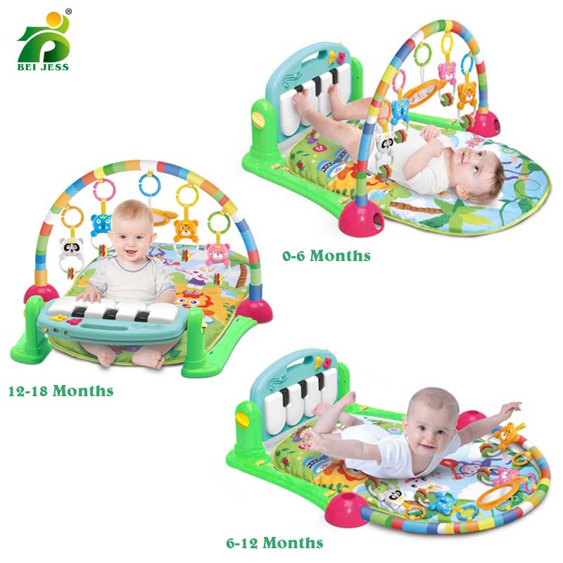 #39 leksak baby pussel aktivitet spel djur mjuk crawl musik piano lekmatta tidig pedagogisk golv gym leksak för barn