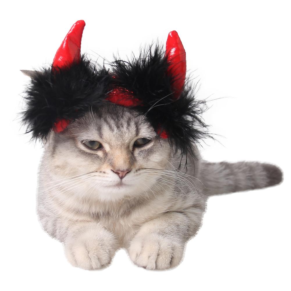 Halloween diable mignon chat de compagnie chiot casquette décoration fournitures corne chapeau chat accessoires