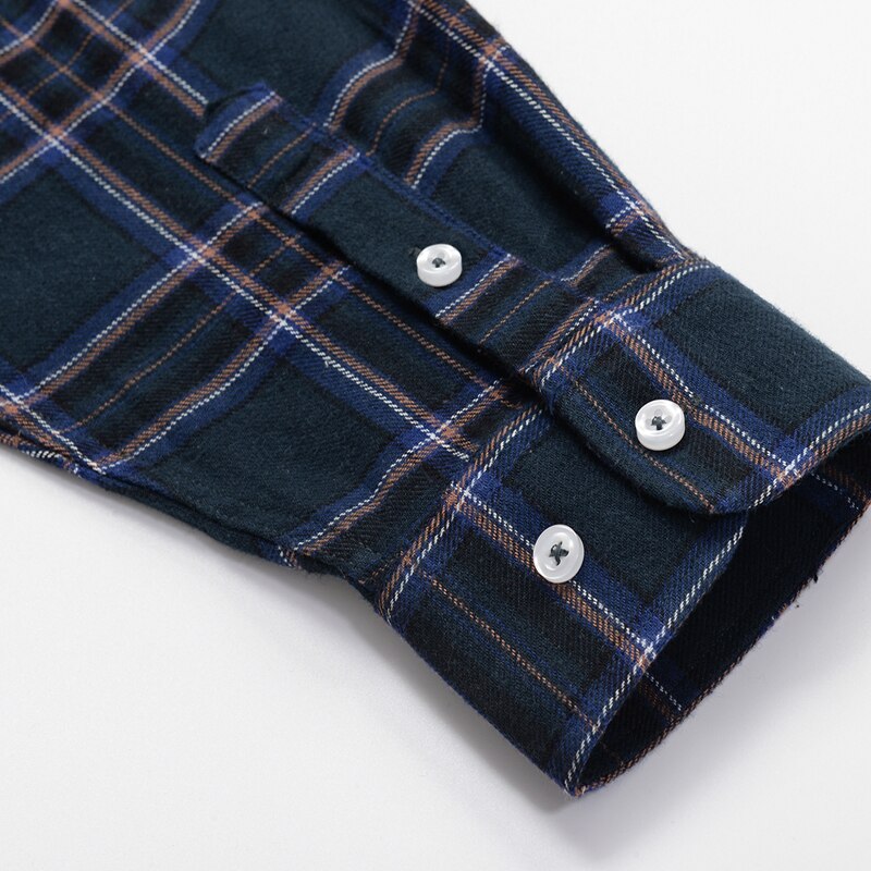 Plus size 5xl 6xl 7xl 8xl 9xl 10xl mænds casual mærke plaid skjorte 100%  bomuld business patch løse flannel skjorter herre