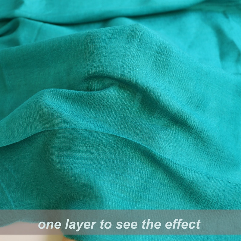 100cm * 115cm elegancka jedwabna tkanina lniana robić sukni naturalny jedwab gaza oddychający materiał lniany jezioro zielone