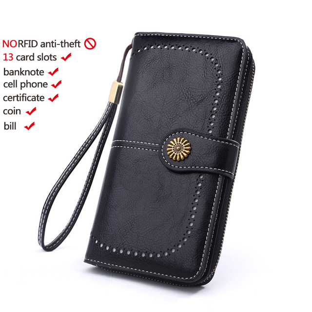 Naisten lompakko rfid varkaudenesto nahkalompakot naisille pitkä vetoketjullinen suuri naisten clutch-laukku naisten käsilaukku korttikotelo: Khaki