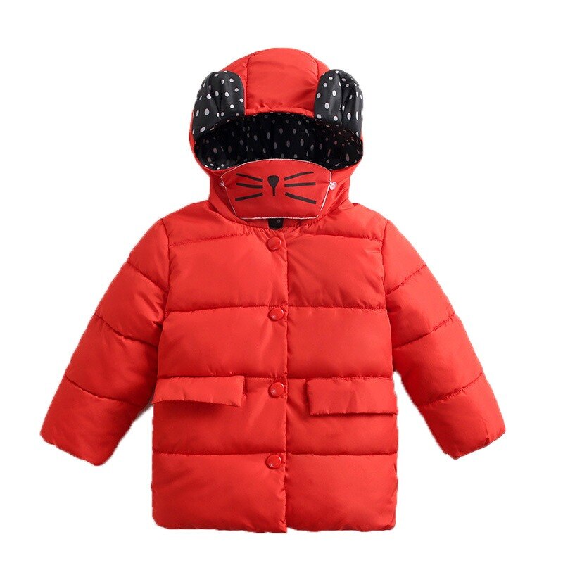 Herfst En Winter Kinderen Beneden Katoenen Jas Jongens En Meisjes Hooded Down Katoenen Jas Warme Jas Peuter Meisje Winter kleding: DD6363-Red / 4T-110cm