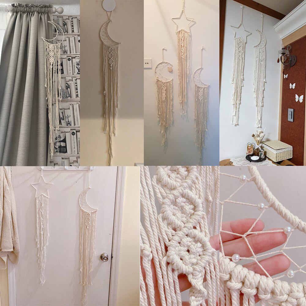Attrape rêves en macramé, décoration nordique pour chambre, style Boho, décoration murale pour chambre d'enfant