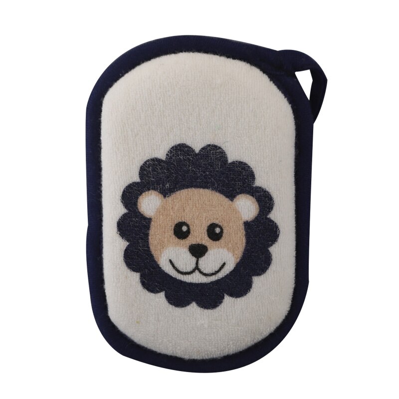 Baby Bad Spons Voor Kids Kinderen Peuters Pasgeborenen Volwassenen Cleaningtowel Borstel Zachte Bad Schuim Douche Spons: Little lion  blue
