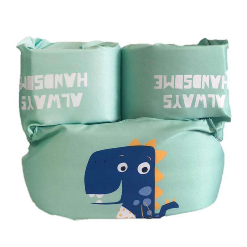 Bonito flotador de natación para bebés y niños, salvavidas para niños, chaquetas de seguridad para niños, chaleco salvavidas para perros para esquí acuático de verano: 21 Green dinosaur