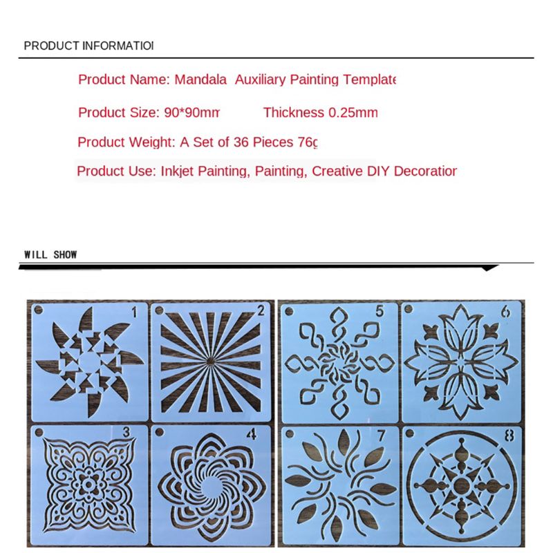 56 Pack Mandala Dot Schilderen Templates Stencils, Kleine Mandala Template Stencils Voor Diy Art Project Rock Schilderen