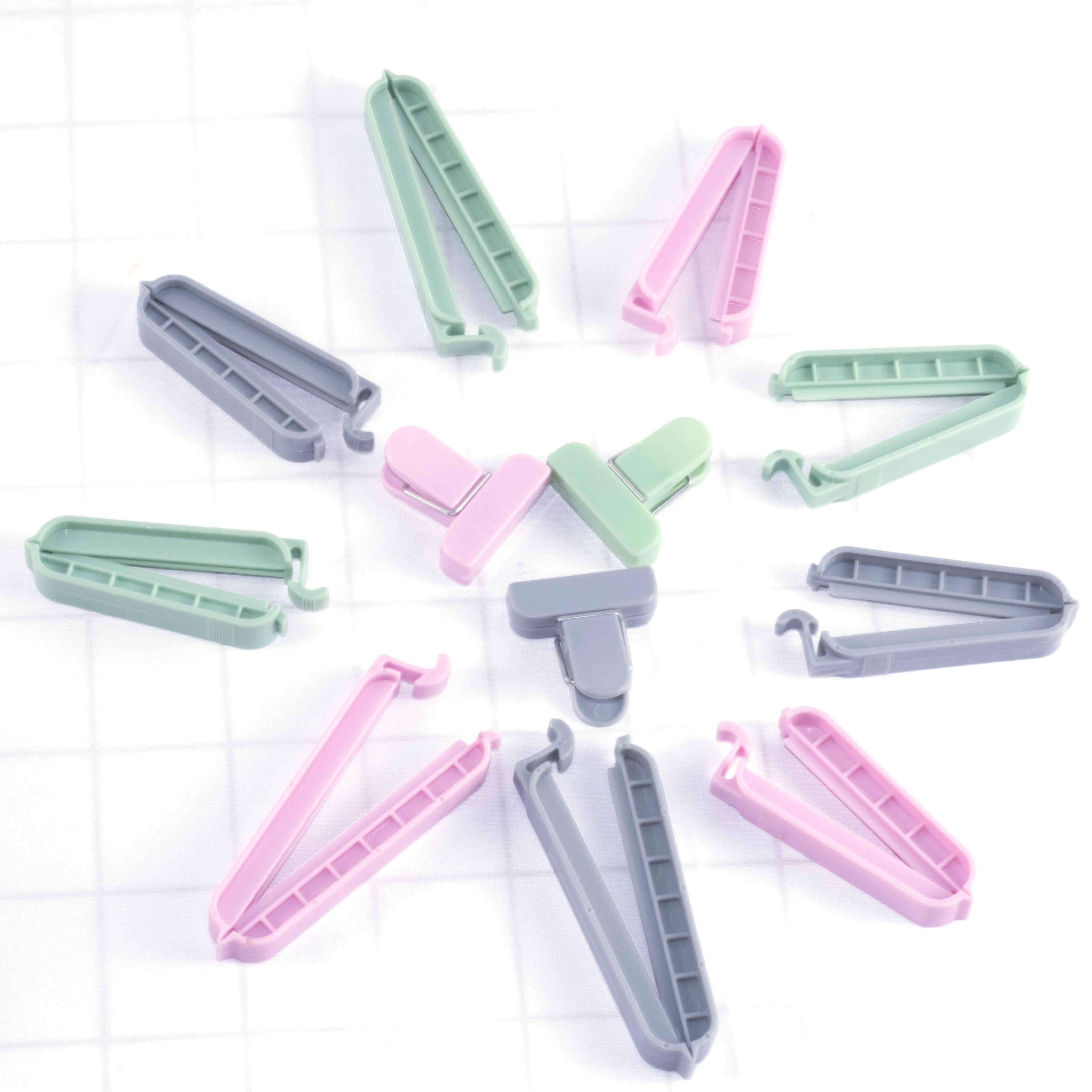 12 Stks/partij Bag Clips 3 Size Abs Voedsel Zak Clips Naadlasmachines Draagbare Voedsel Opbergtas Clips Klem Voor zakken Clips Voor Tassen