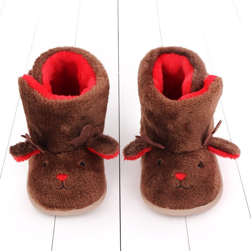 Newborn Infant Baby Girls Boys Snow Boots Christmas Winter Warm Baby Shoes Solid Button Plush Ankle Boots 0-18M: Z / 14