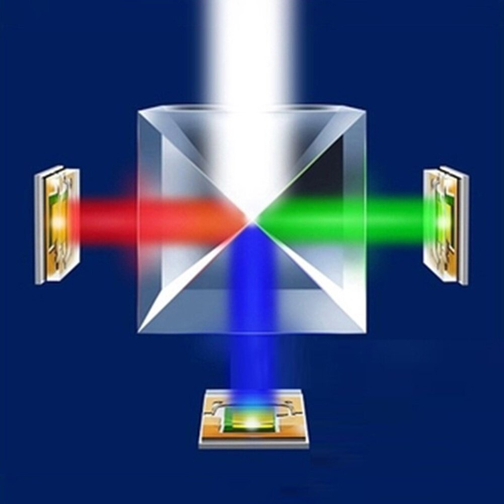 Prism Six-Sided Bright Bright Light Combine Cube Prism Stained Glass Beam Splitting Prism Optical Experiment Instrument