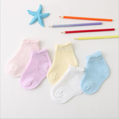 5 par pojkar tjejer tunna strumpor vår sommar baby bomull nätstrumpa barn barn ledig kort ventilerande båtstrumpa 0-6t: Mh04 / M i 2 to 3 år