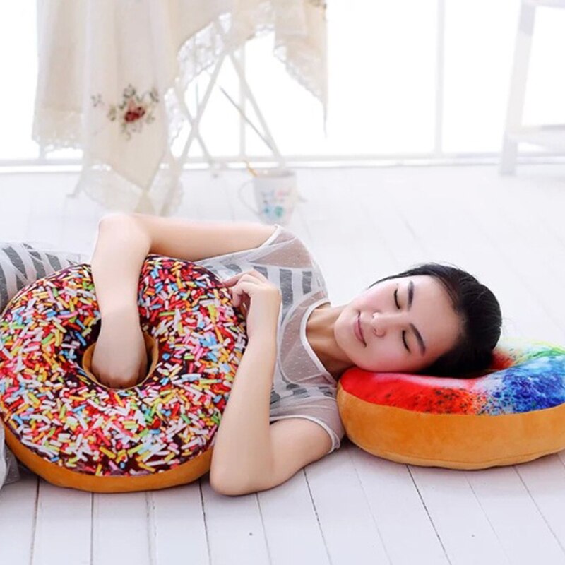 40cm puder donut chokolade donut sofa sæde pude donut formet pude flot bund pude lur pude uden fyld