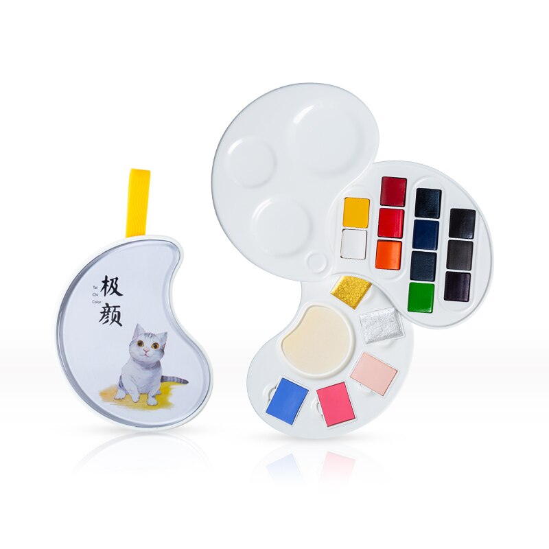 Draagbare Reizen Effen Aquarel Verf Set Parel Pigment Voor Tekening Art Supplies