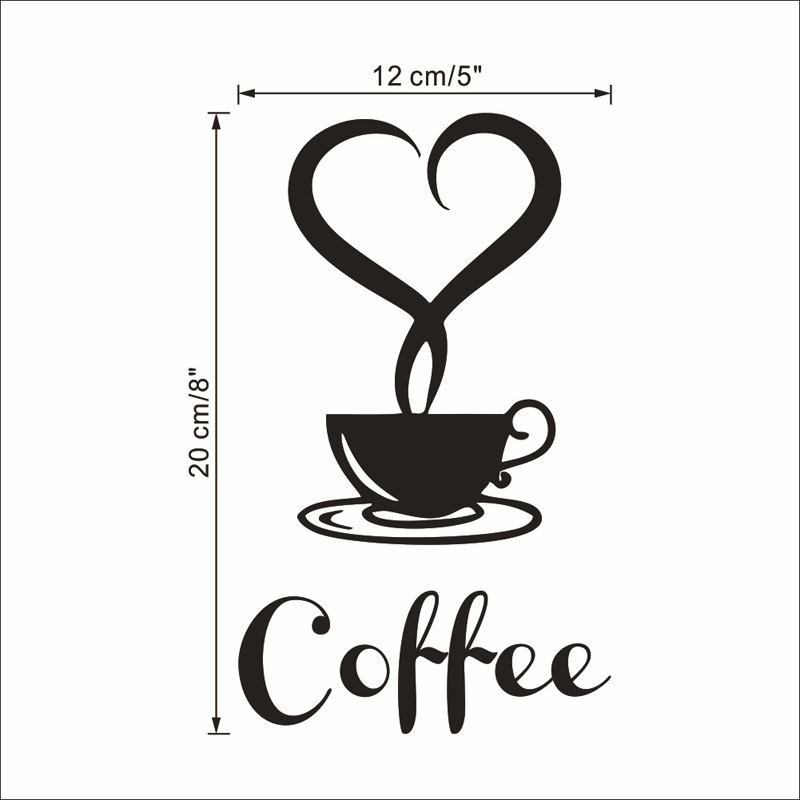 Kaffe vegg klistremerke butikk restaurant vegg dekor dekaler hjem dekorasjoner kjøkken flyttbar vinyl vegg kunst diy dekorativ klistremerke