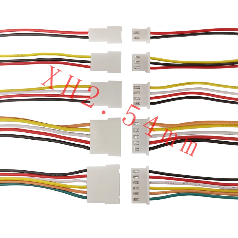 JST XH 2,54mm 2Stift 3Stift 4Stift 5Stift 6Stift Männlich Weiblich Steckdose Draht Kabel Stecker JST XH 2,54 Tonhöhe 2,54mm 20CM 26AWG Kabel