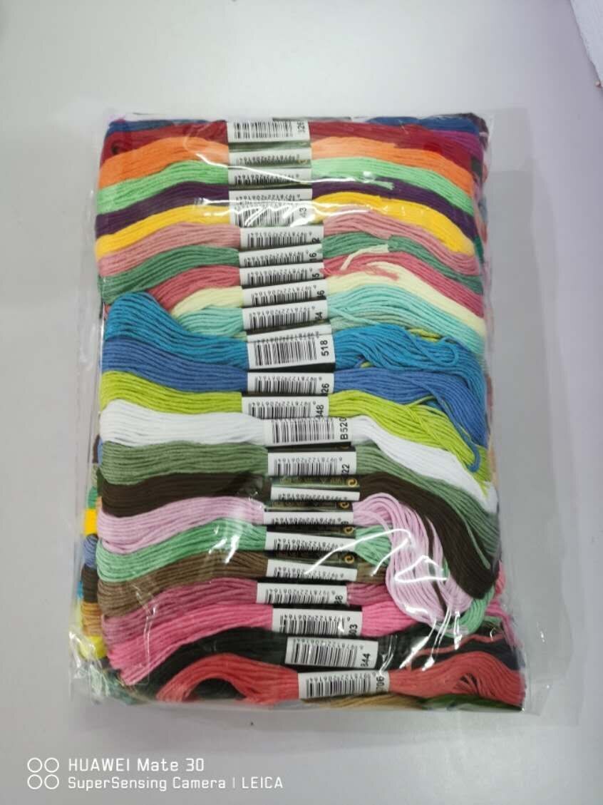 Embroidery Threads 50Pcs Multi Colors Cross Stitch Threads Floss Polyester Cotton Embroidery Thread For: 100PCS