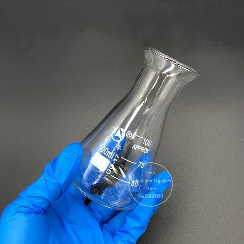 Lab 50ml to 2000ml borosilikatglaskolbe med trompetformet hals konisk trekantet kolbe til laboratoriekemisk udstyr