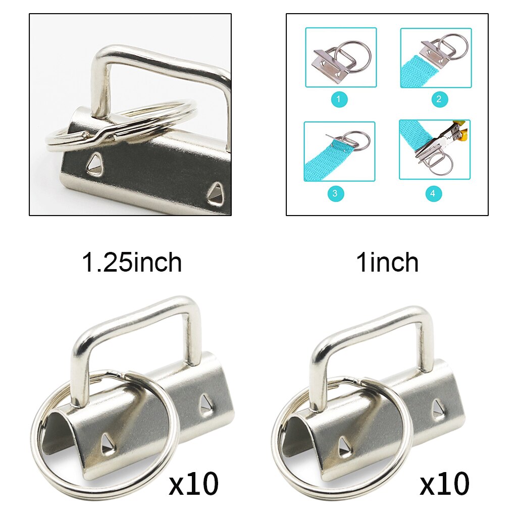 10 Stuks Sleutelhanger Hardware Met Sleutelhanger Voor Ambachten Lint Stof Bagage Diy