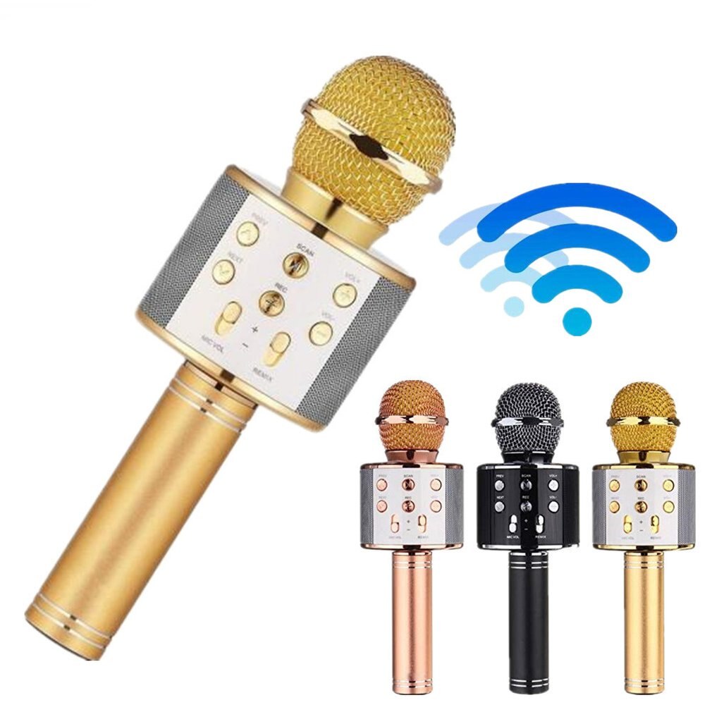 Wireless Microphone Speaker Handheld Mini Microphone Karaoke Mic Music Player Singing Recorder Microphone