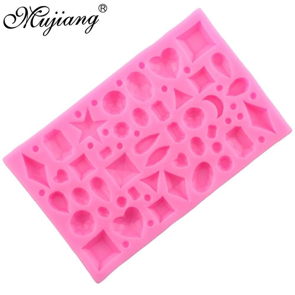 Mujiang Mini Diamond Silicone Fondant Molds Cake Decorating Tools DIY Sugarcraft Gem Gumpaste Chocolate Candy Clay Moulds