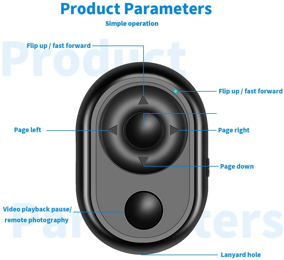 Multifunktionel bluetooth trådløs sidevender / tiktok fjernbetjening kamera lukker fjernbetjening til ios android smartphone tablet