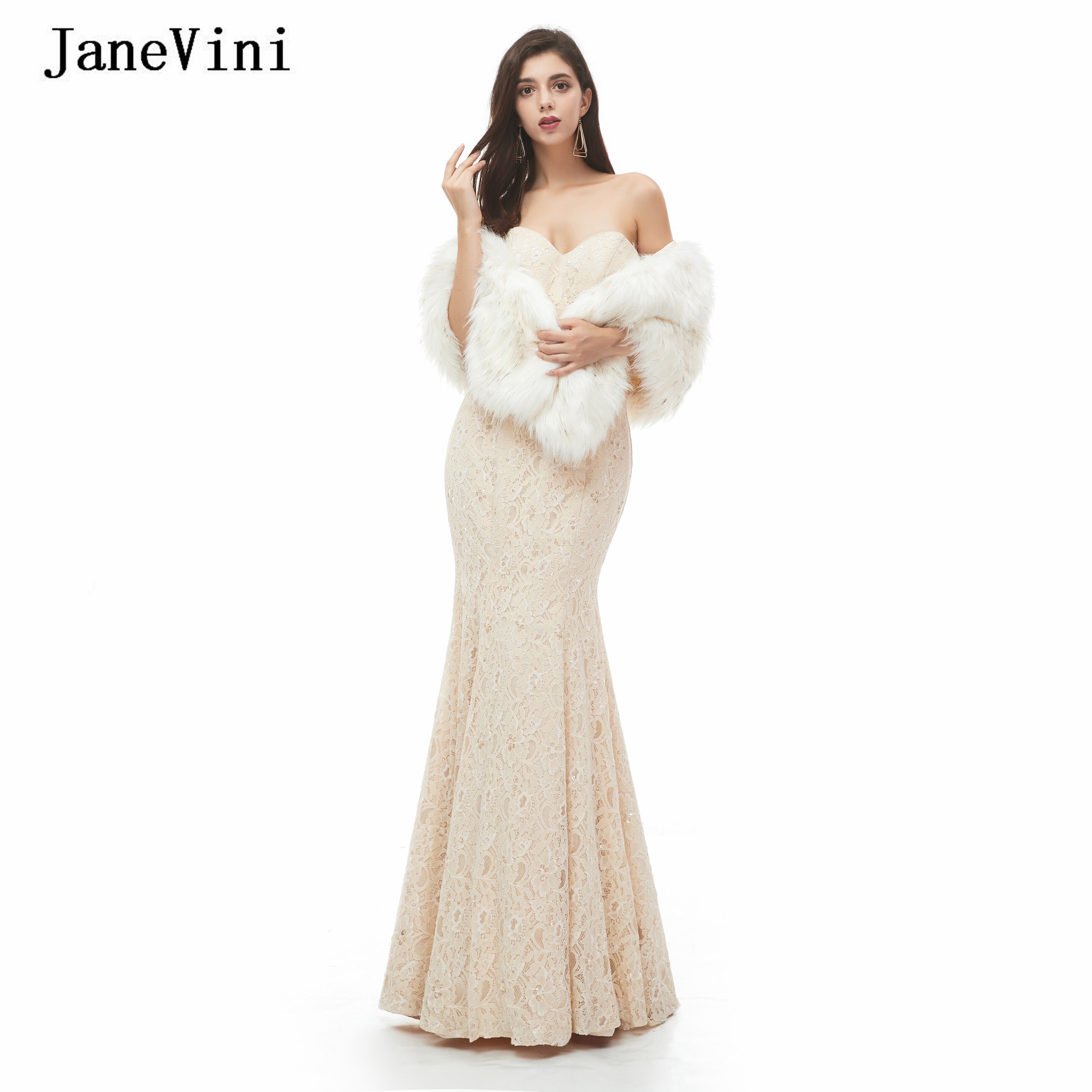 JaneVini Women Shrugs Faux Fur Wraps Formal Winter Warm Bridal Cape Bolero Evening Wraps Wedding Stoles Accessories