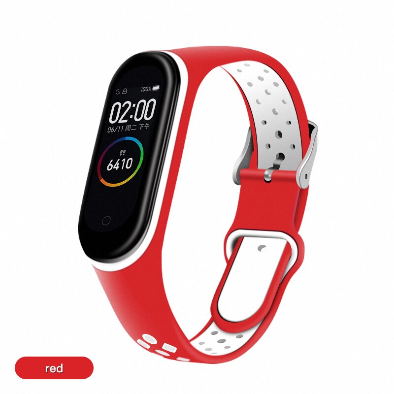 ESVNE Silicone Sport Bracelet Strap For Xiaomi Mi Band 4 Strap Bracelet Miband 3 4 Mi Band 3 Strap Bracelet Miband4 Accessories: Red / For Mi band 4