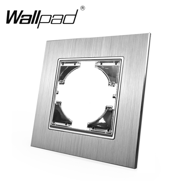 1 2 3 Gang Kortstondige Reset Schakelaar Met Led Diy Grey Silver Metal Brushed Frame 16A Eu Frans Sockets Usb tv Data Cat6 Outlet