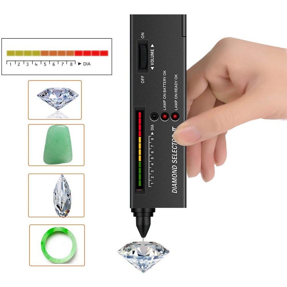 Diamond Tester Gemstone Gem Selector High Accuracy Jewelry Watcher Tool LED Diamond Indicator Test Pen Tool