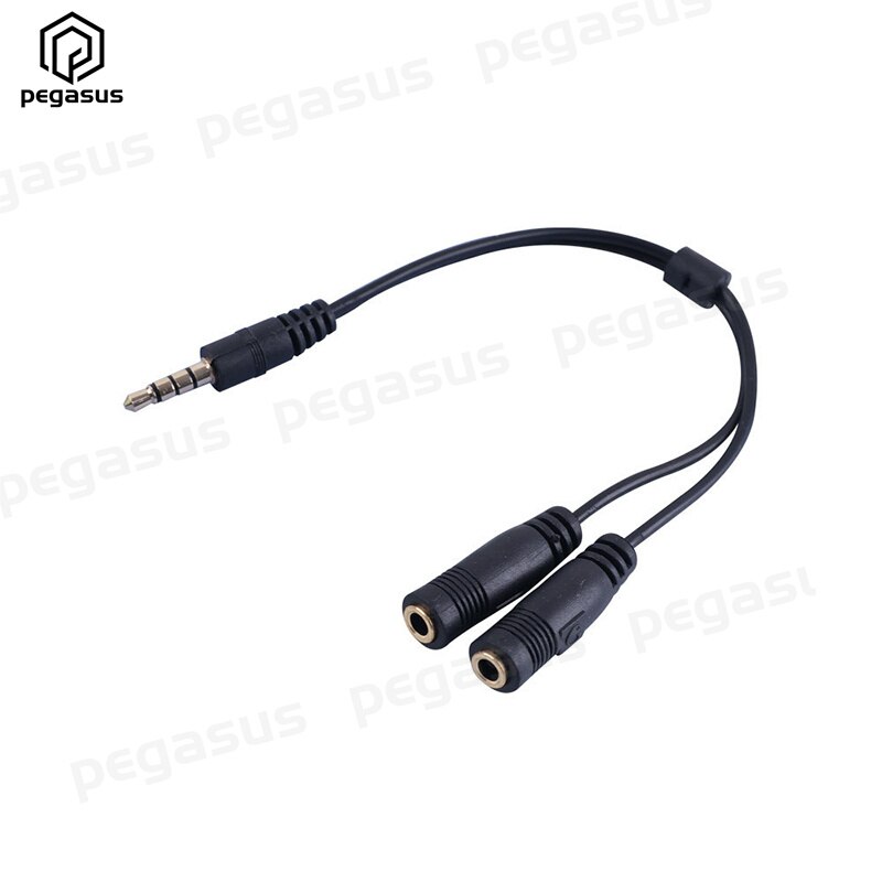 Câble Audio stéréo TRRS DC 3.5mm, 2 pôles mâle vers 2x3.5mm, pour Microphone d'ordinateur, 20CM