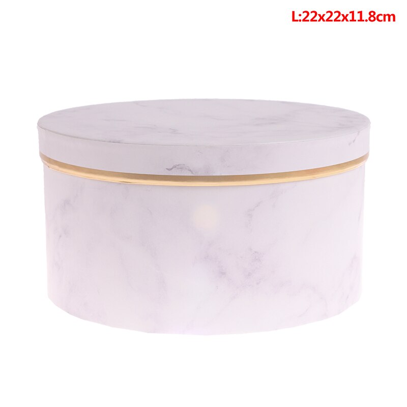 Marmer Romantische Ronde Bloem Doos Bloem Verpakking Papieren Zak Cadeau Lanyard Opbergdoos Bloemist Boeket Bloem Doos Met Deksel: WTL