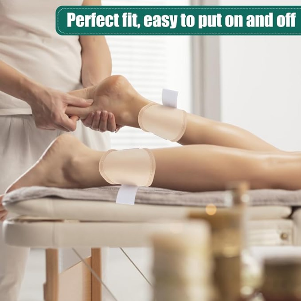 2Pc Ricinusolie Pak Wrap Voor Knie Enkel Ellebogen Arm Voeten Herbruikbare Wasbare Lekvrije Castor Olie Kompres Pads Etherische Olie Wrap