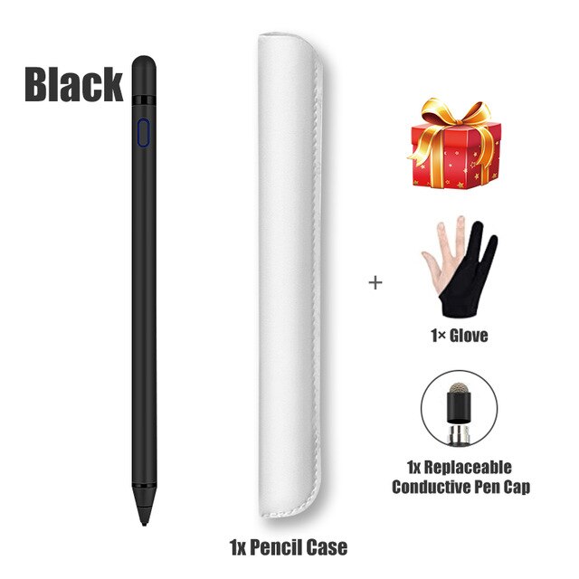 Active Stylus Pen for Android,iOS, iPad, iPhone and Most Tablet, 1.5mm Fine Point Rechargeable Digital Stylus Pen for Drawing: FIT-BLACK-CAP