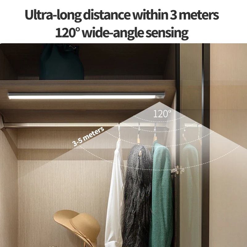 3-in-1 LED-verlichting onder kast Bewegingssensor Nachtlampje Ultradunne oplaadbare led-lamp Kast Keukenkast Binnenverlichting