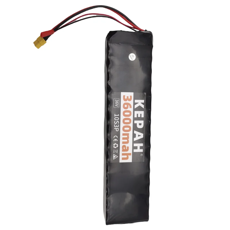 36 V 36 Ah wiederaufladbarer Lithium-Akku 18650 10S3P 500 W Leistung modifizierter 36 V Elektroroller-Akku mit BMS, SYP XT60 JST
