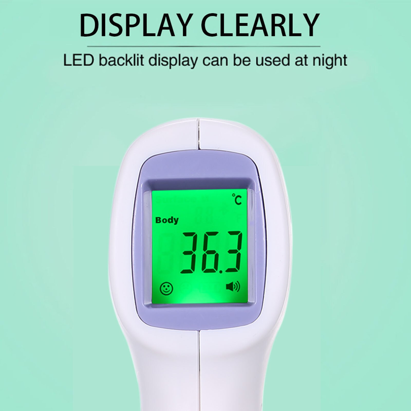 termometro infrarojo digital adulto Termómetro Digital infrarrojo IR sin contacto, Sensor de temperatura para frente, cuerpo/objeto, medición LED para bebés/adultos