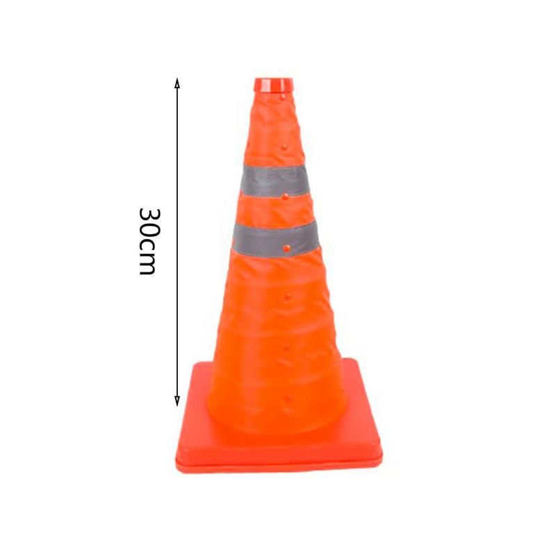 1PC 30CM/50CM Telescopic Traffic Cone Car Warning Sign Roadblock Reflective Cone Roadside Emergency Triangular Safety Signs zk30