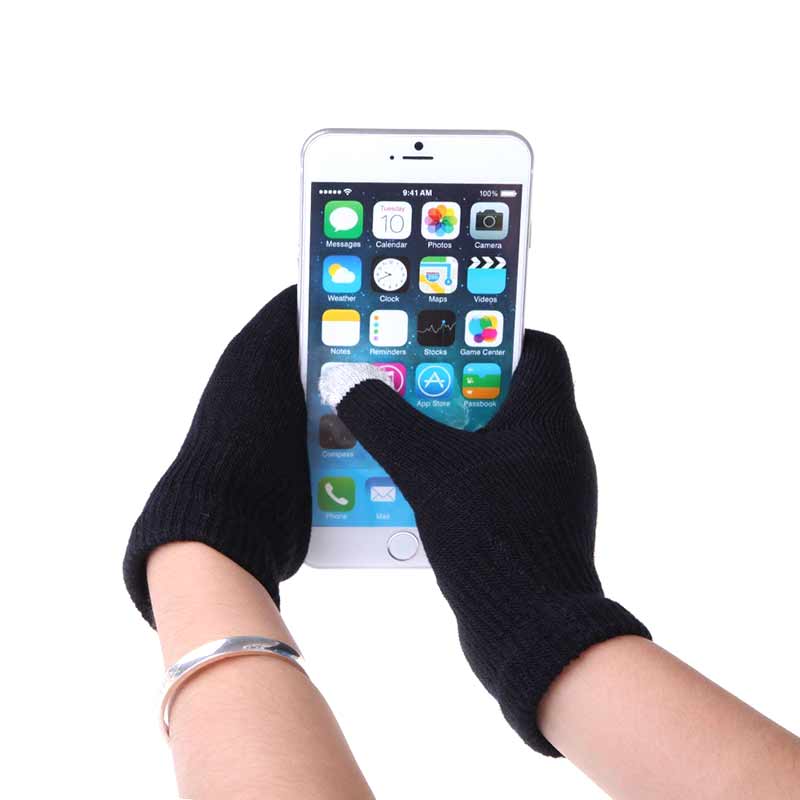 1 para dla obu płci zimowe ciepłe pojemnościowe rękawiczki robione na drutach ogrzewacz dłoni na ekran dotykowy inteligentny telefon mu8669