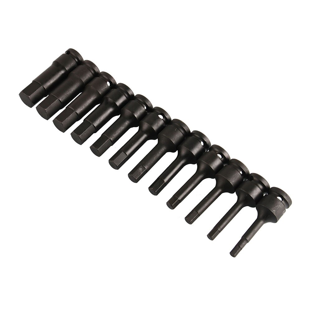 1/2 Square Drive 12Pcs H6-H19 Black Socket Set of Tools For Socket Wrench Pneumatic Wrench Spanner