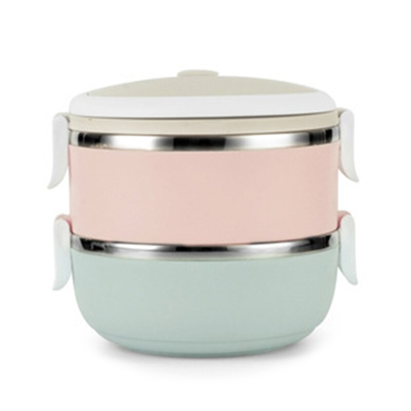 1/2/3/4 Layers Portable Stainless Steel Round Lunch Box Bento Thermal Insulated Food Storage Container Dinnerware: 5.79x5.67in