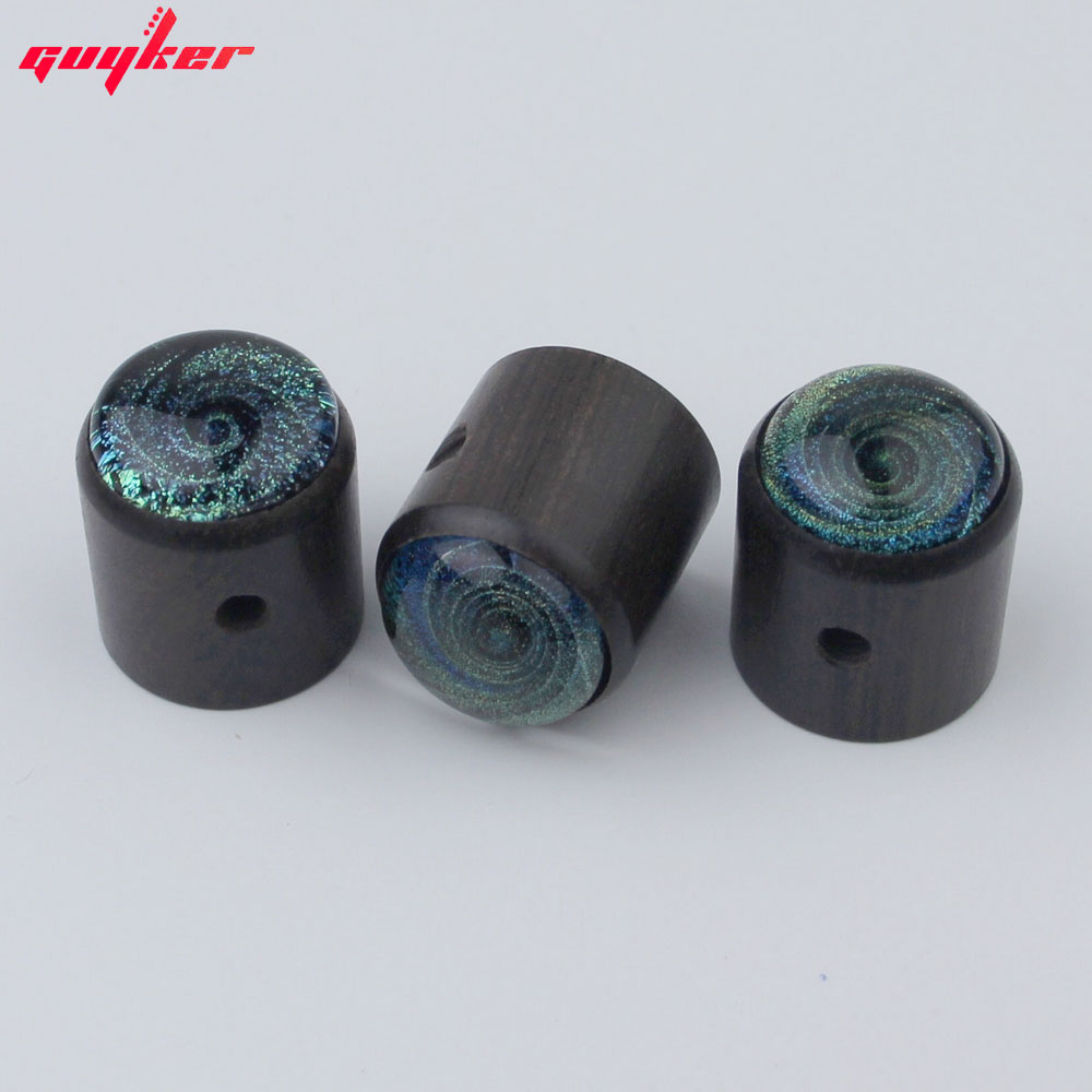 GUYKER Ebenholz Potentiometer Knopf sternenklar Himmel Oberfläche Innen Durchmesser 6MM für Gitarre Bass Zubehör