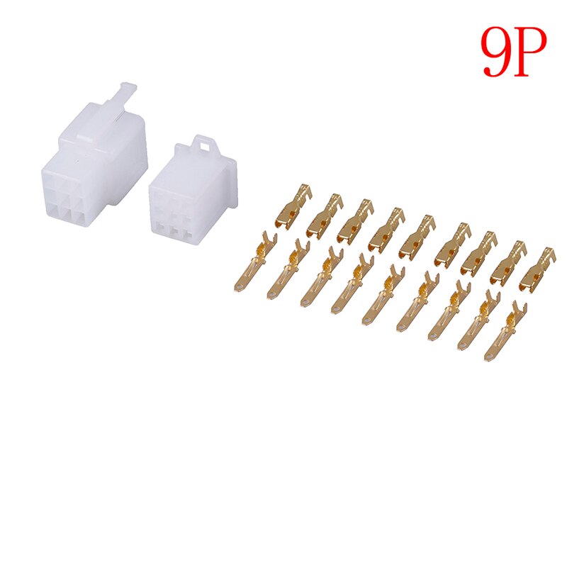 5set 2.8mm male and female mating 2/3/4/6/9 pin connector connector plug terminal for bicycle auto motorcycle: 9P